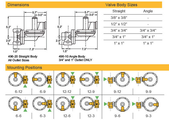 Het binnenlandse van het de Hoge Precisie Duurzame Gietijzer van de Gasregelgever Lichaam In twee stadia Sensus 496 Model