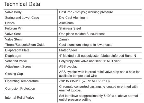 Het binnenlandse van het de Hoge Precisie Duurzame Gietijzer van de Gasregelgever Lichaam In twee stadia Sensus 496 Model